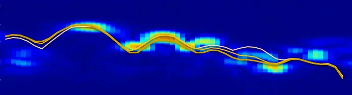 L-scan B-scan profile of a corrosion feature showing coarser depth sampling compared to TFM.