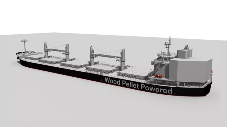 El buque propulsado por pellets de madera