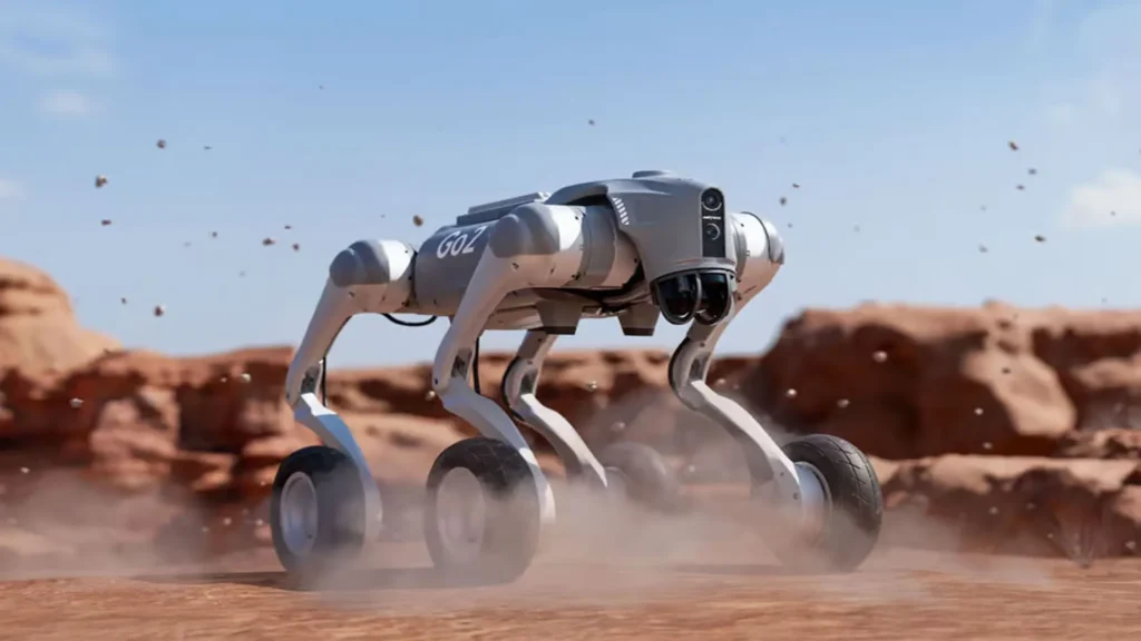 Unitree Robotics actualizó su perro robot. Ahora tiene ruedas y es todoterreno