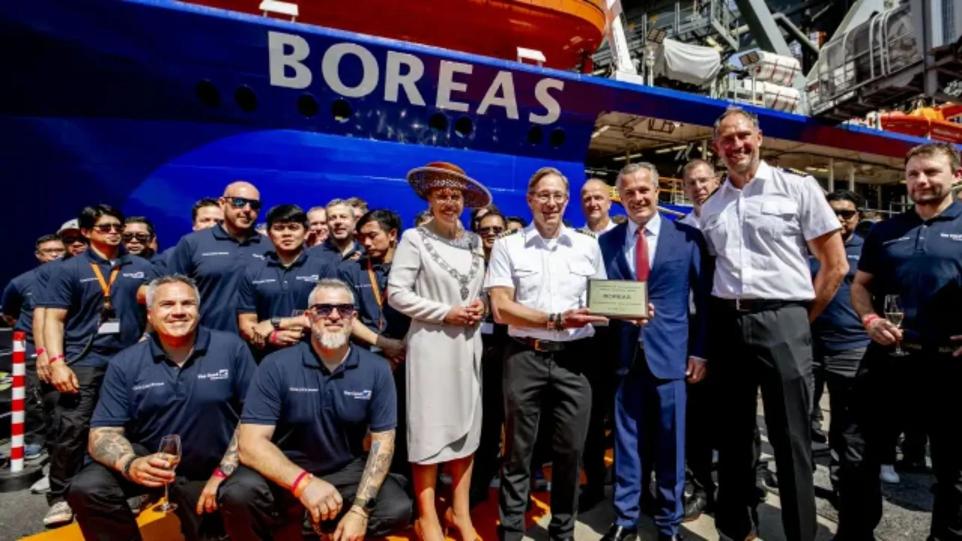 Van Oord bautiza el Boreas, un buque eólico marino