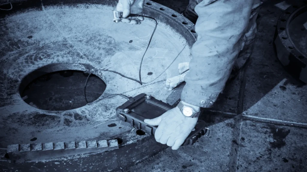 Industrial component inspection using nondestructive evaluation (NDE) technique