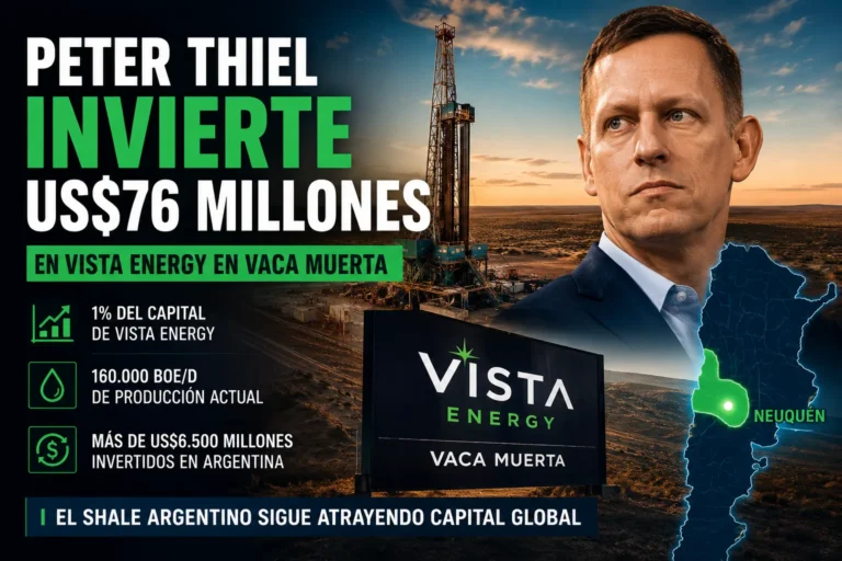 Vista Energy en Vaca Muerta tras inversión de Peter Thiel