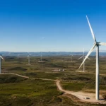 Wind energy in South Africa with wind turbines, solar power, and battery energy storage