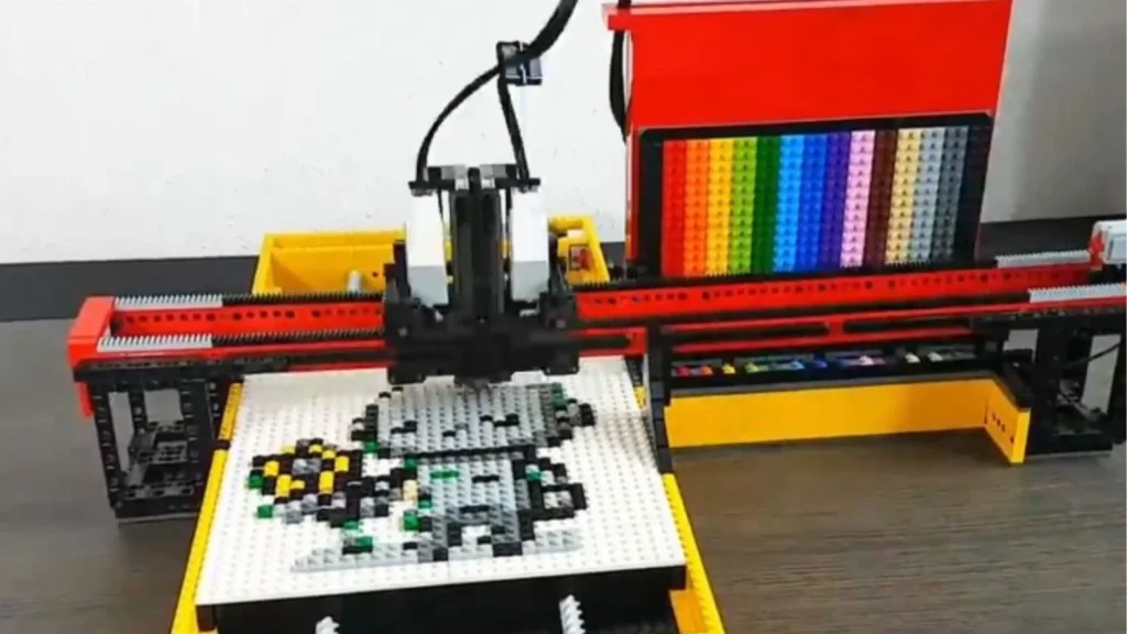 Youtuber crea Pixelbot 3000: una impresora IA que ensambla piezas de LEGO