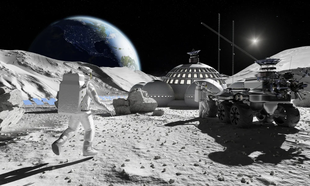 base lunar con robots 1