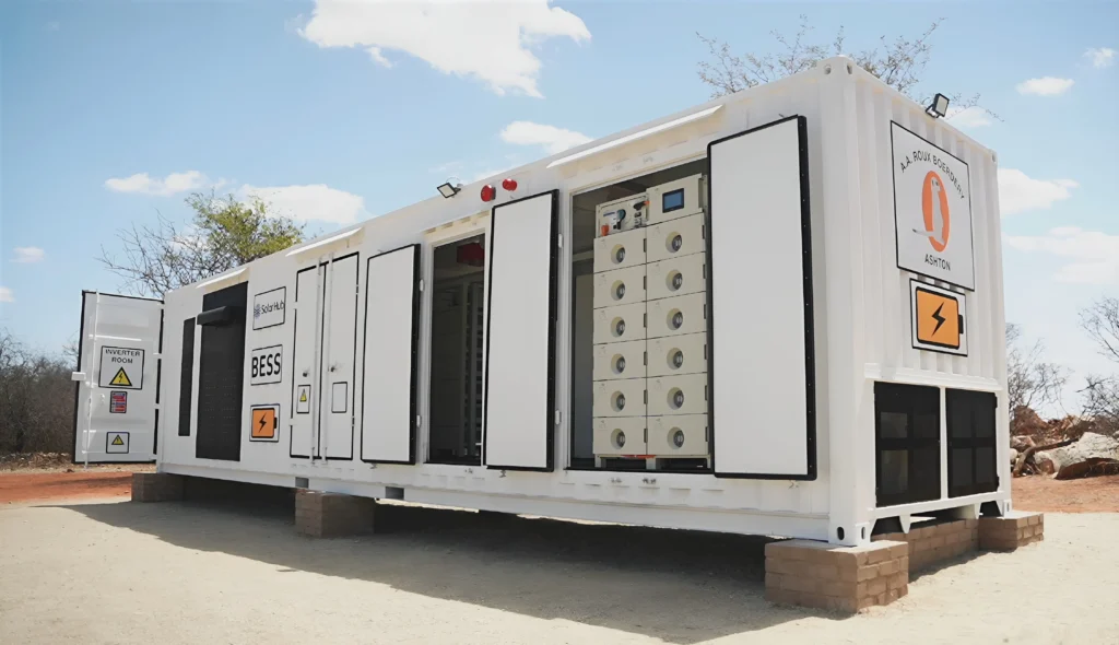Sistema de almacenamiento en baterías BESS vinculado a los proyectos de Bimergen Energy en Texas.
