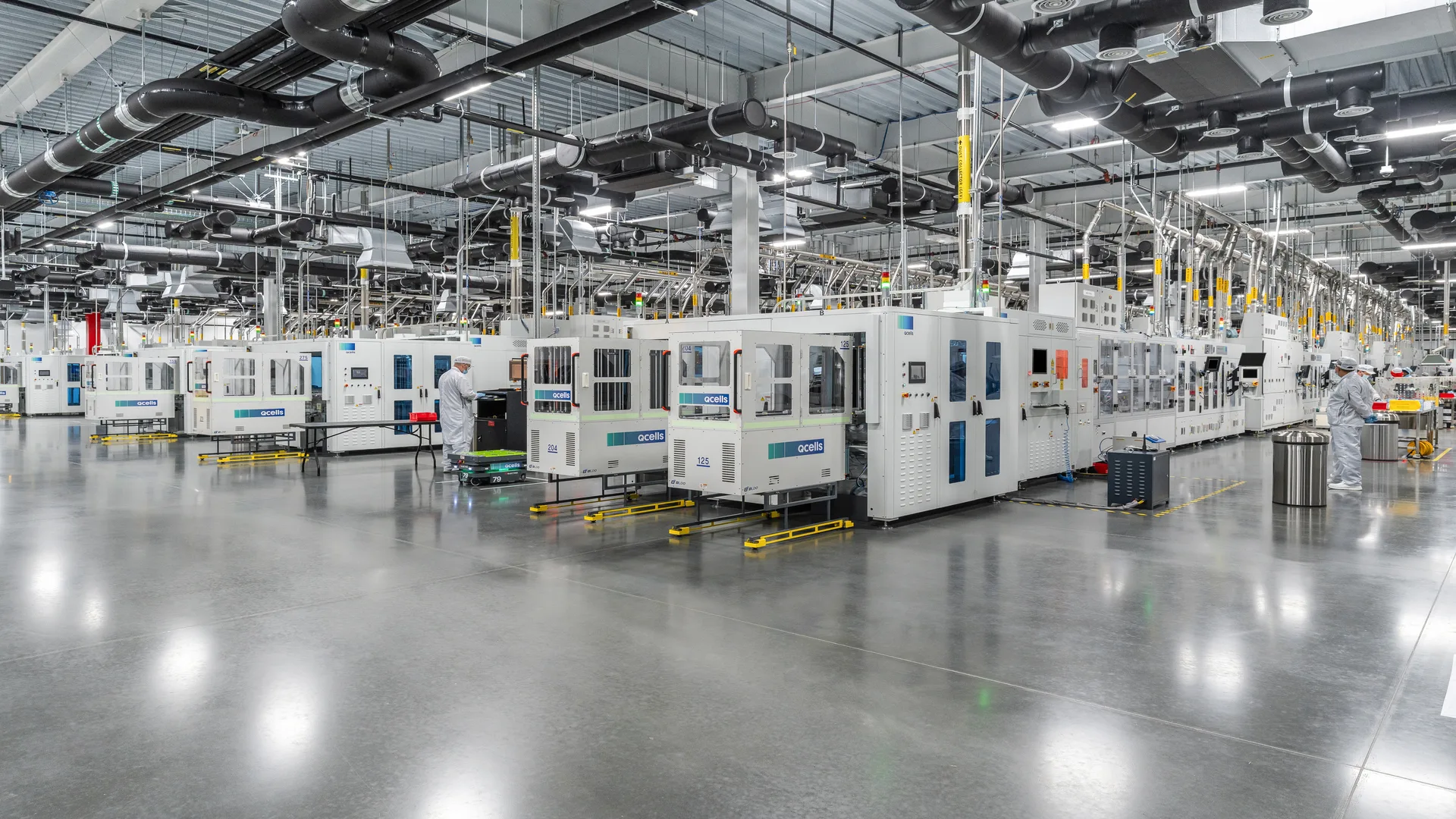 Instalaciones de fabricación de Qcells en Cartersville, Georgia, donde la empresa inició la producción de células solares en la primera planta solar integrada verticalmente de Estados Unidos.