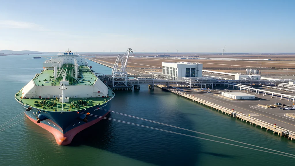 Natural gas port terminal and LNG tanker driving the energy future