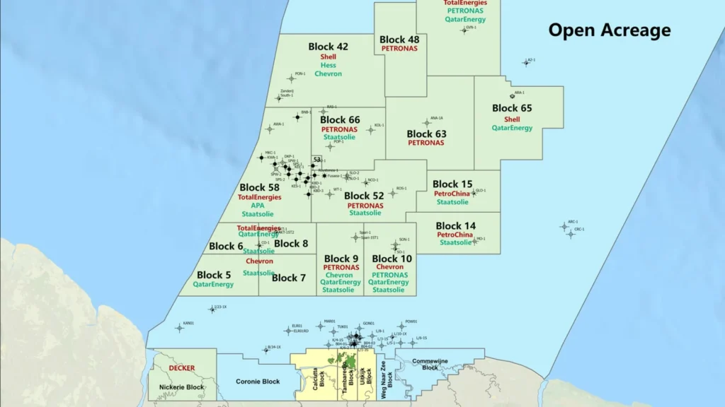 Mapa de concesiones offshore