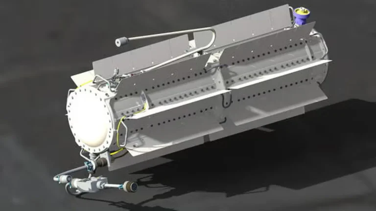 Generador termoeléctrico de radioisótopos desarrollado por L3Harris para futuras misiones espaciales de la NASA en el espacio profundo.
