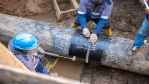 On-stream pipeline repair using a clamp on an active line in Latin America.On-Stream Interventions