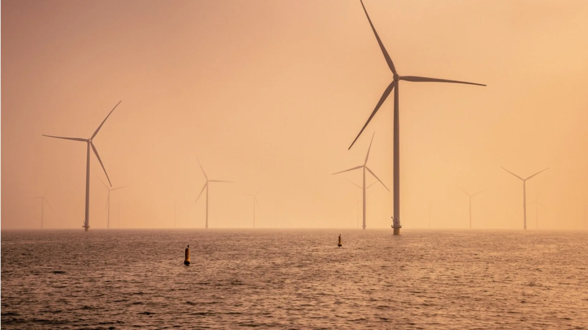 Parque eólico marino Baltica 2 con aerogeneradores instalados frente a la costa de Polonia.