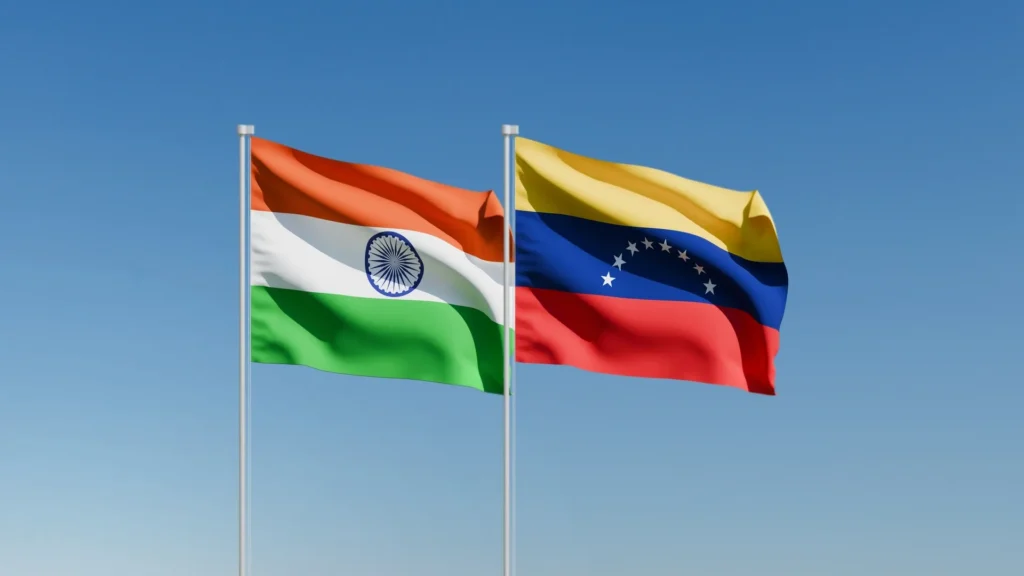Banderas de India y Venezuela