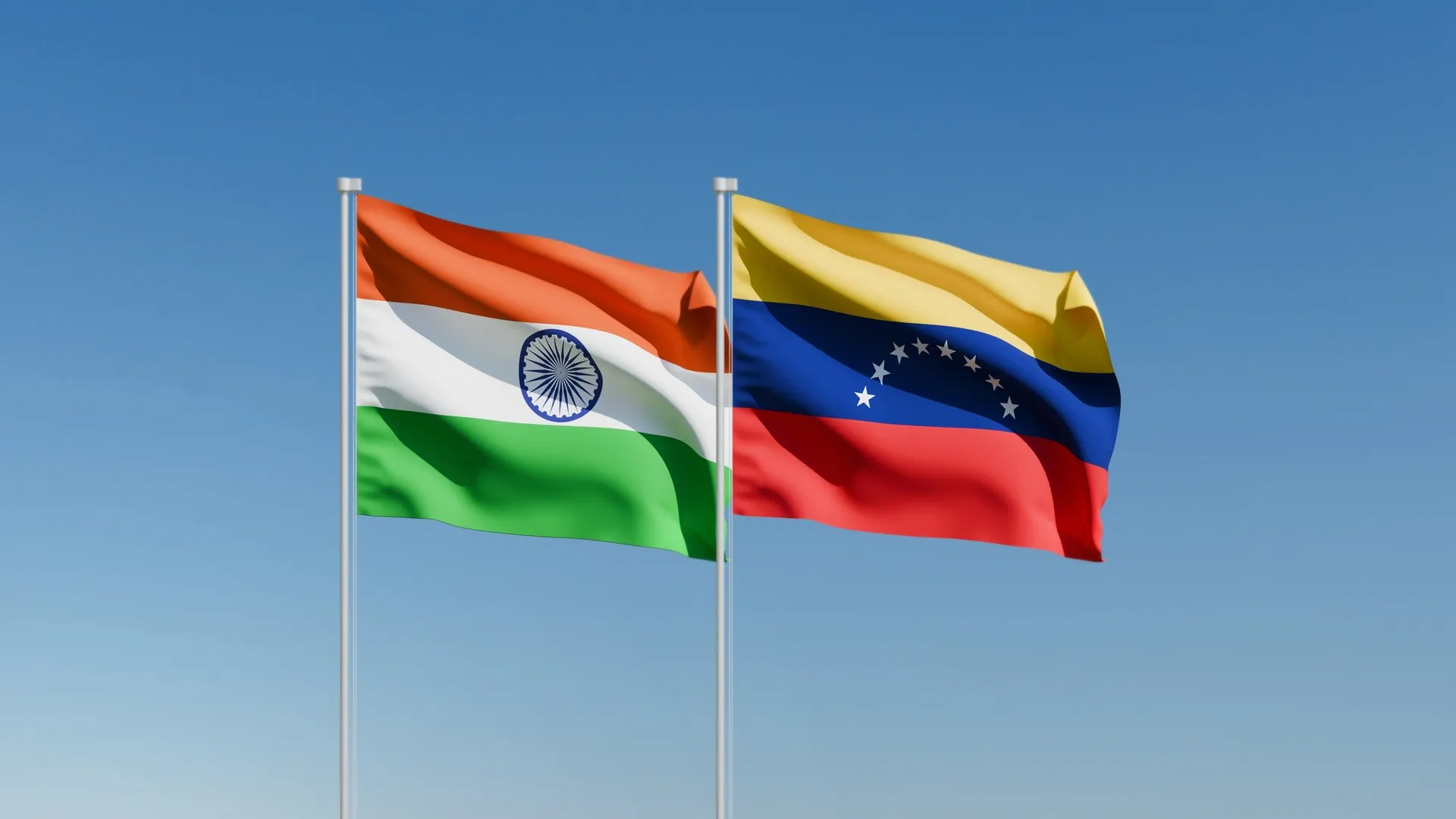 Banderas de India y Venezuela