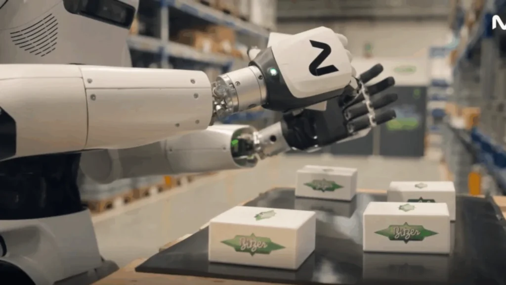 Robot 4NE1 en acción en almacén de BITZER con SAP