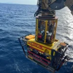 Vehículo de inspección submarina de Fugro utilizado en trabajos para infraestructura de captura y almacenamiento de carbono en el Reino Unido.