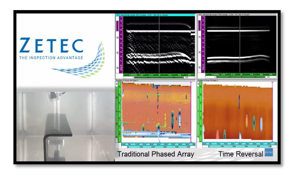 Difference of Time Reversal Vs Traditional Phased Array. (Courtesy of ZETEC)