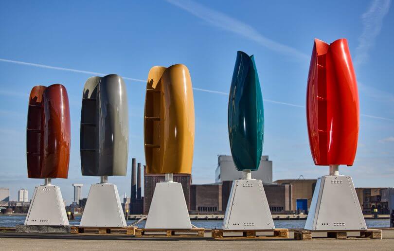 These flower-shaped wind turbines produce renewable energy and do not affect the passage of birds or make noise