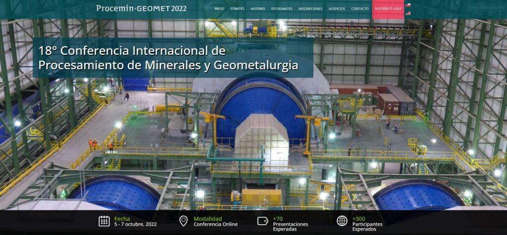 The 18th International Conference on Mineral Processing and Geometallurgy will be held in October