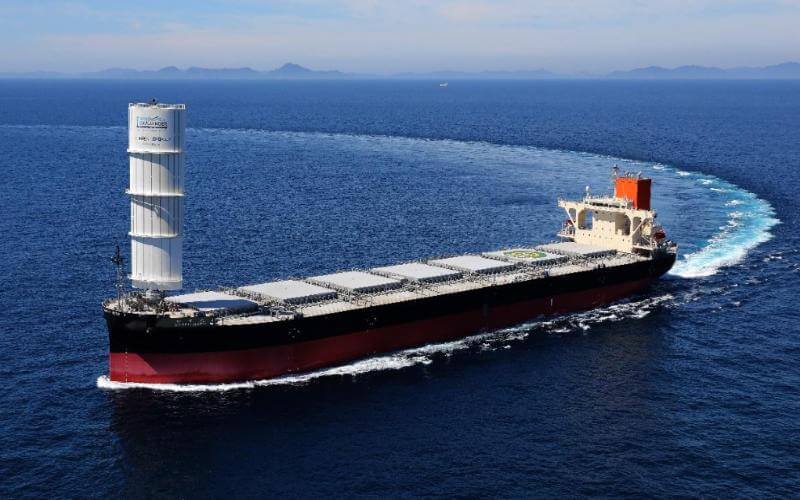 The first freighter in the world equipped with the “Wind Challenger” began operations