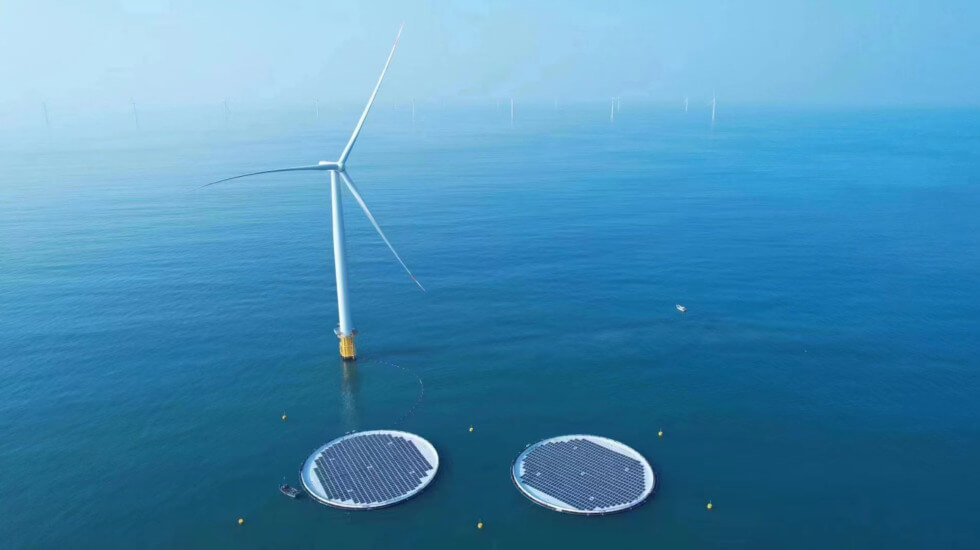 China starts operations of the first floating offshore solar plant integrated with a wind turbine