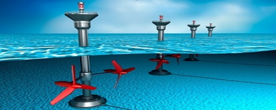 Devices transform the kinetic and potential energy of sea waves (wave energy) into 